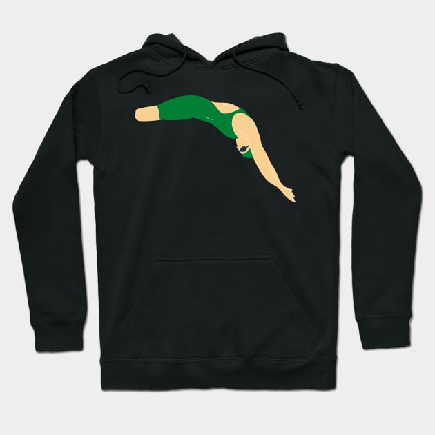 Diving - Green Hoodie by stickersbyjori